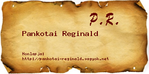 Pankotai Reginald névjegykártya